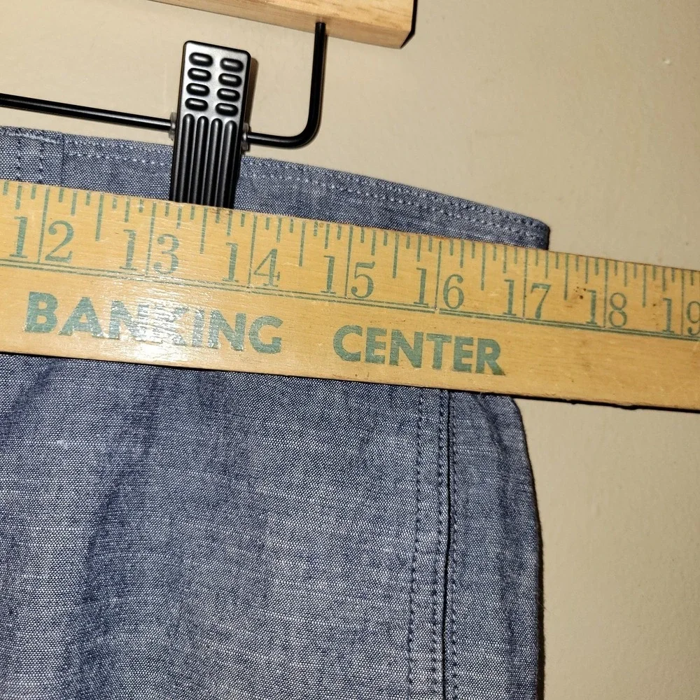 Eddie Bauer Mens Blue Chambray Chino‎ Shorts SZ 34 Specially Dyed Casual Outdoor